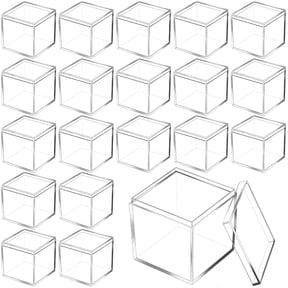 40 Box With Lid Clear Small Plastic Square Cube Mini Containers Display 2.2 X 2.2 2.2 Inch For Candy Tiny Toys Gifts