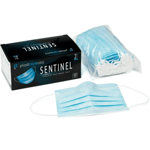 40 Boxes of 50 Plastcare USA 3Ply Ear-Loop Mask Level 2 (Blue)