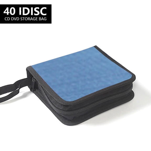 40 CD DVD Case Portable Holder Large Storage Disc Wallet Bag For Car Travel, Blue