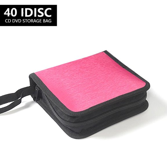40 CD DVD Case Portable Holder Large Storage Disc Wallet Bag For Car Travel, Rose
