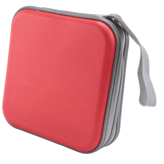 40 CD DVD Disc Album Storage Carry Case Cover Wallet Sleeve Holder Bag Hard Box - Red
