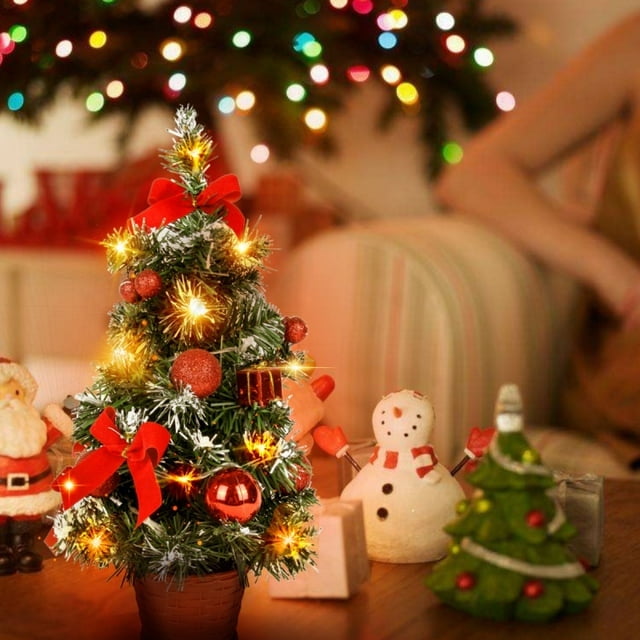 40 CM Tabletop Artificial Small Christmas Tree With LED Lights