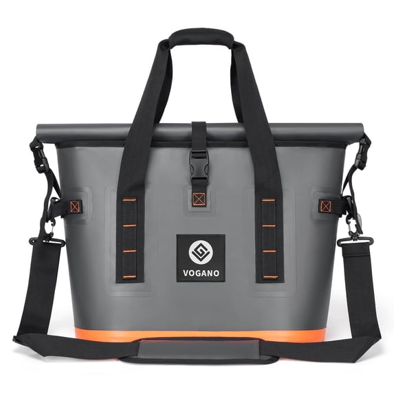 40 Can Insulated Soft Cooler Bag with Roll-Top Leakproof Seal, Dark Gray