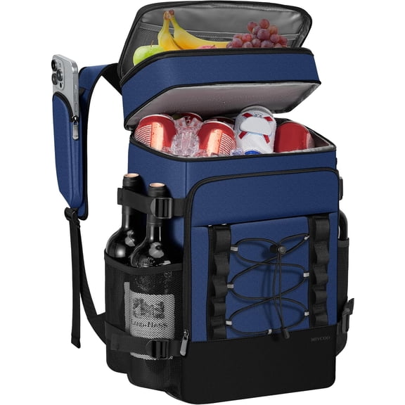 40 Cans Insulated Backpack Cooler for Men & Women – Portable 2 Leak Proof Compartments Coolers Bag for Beach, Travel, Picnic, Lunch, Hiking, BBQ, Camping (Cooler Backpack)