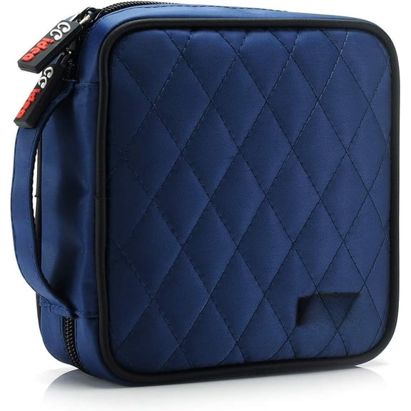 40 Capacity CD/DVD Case Holder Portable Disc Wallet Storage Binder Nylon Cd Bag (Blue)