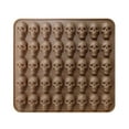thumbnail image 1 of 40-Cavity 3D Skull Silicone Candy Mold, Non-Stick Chocolate and Jelly Making Tray, 1PC (Brown), 1 of 5