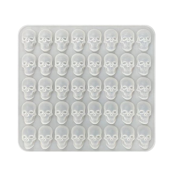 40-Cavity Skull Silicone Candy Mold, 3D Mini Skull & Sugar Mold for Halloween, Non-Stick Baking Tool for Chocolates, Gummies, & Ice Cubes