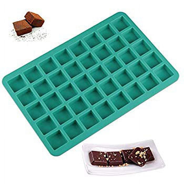 Happy Date 40-Cavity Square Caramel Candy Silicone Molds,Chocolate Truffles  Mold,Whiskey Ice Cube Tray,Grid Fondant Mould,Hard Candy Mold Pralines