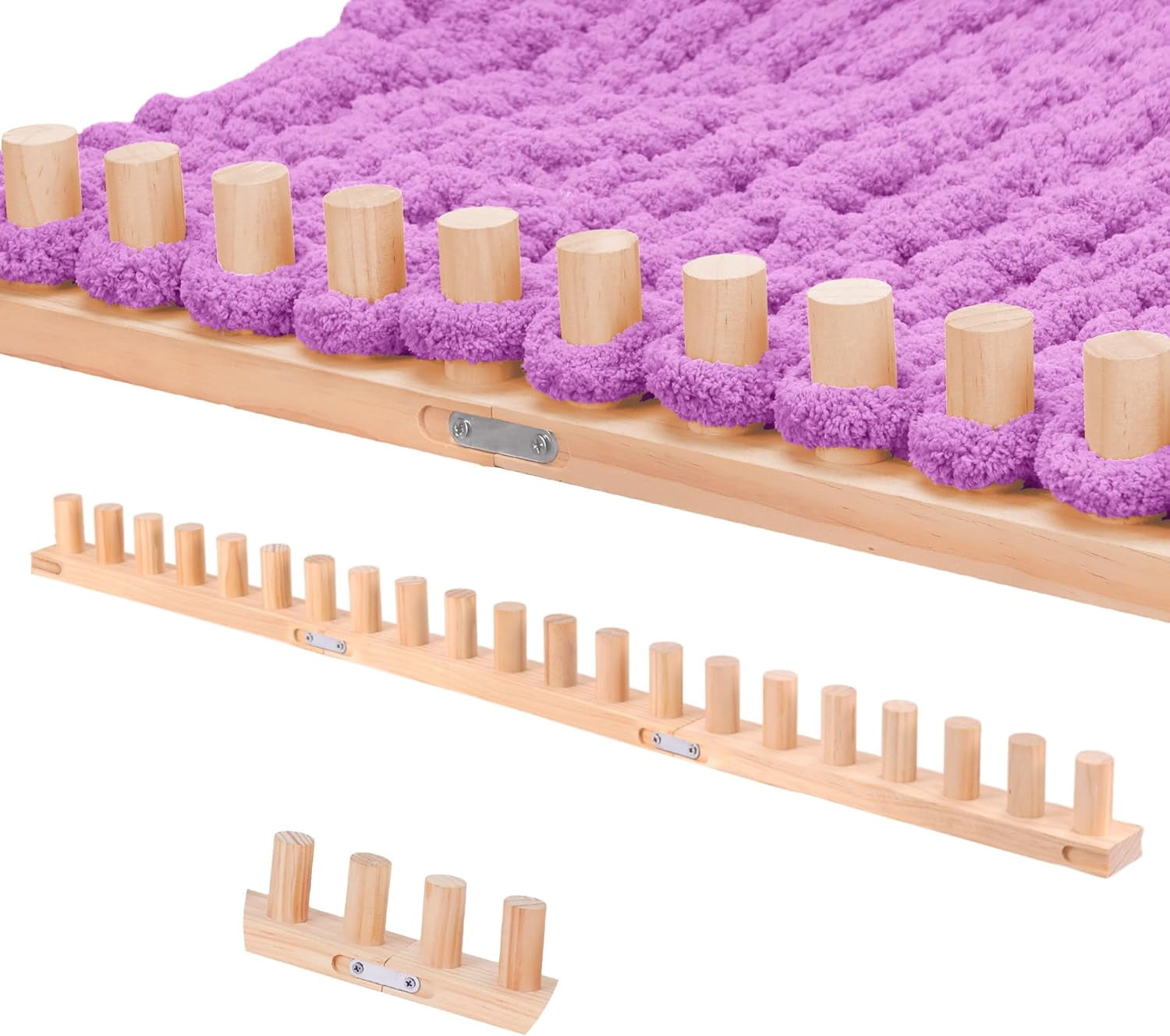 40” Chunky Knitting Blanket Loom - Customizable Knitting Looms - Adjustable Size & Portable Design Chunky Knit Blanket Loom - Beginner-Chunky Knitting for Beginners and Home Decoration