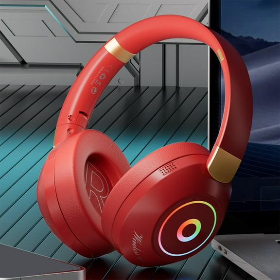 Up to 40% off Clearance, Bluetooth Headphones Earbuds, InsCrazy Bluetooth Headset Wireless Earphone Head Mounted RGB Light Emitting Foldable Sponge Soft Leather Ear Cover