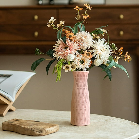 Up to 40% off Clearance! Flower Vase, InsCrazy Green Plastic Vase 9.8 Inch for Pampas Flower Vase Decorative Vase Vase for Flowers Modern Vase for Home Decor Bouquet Shelf Weddings