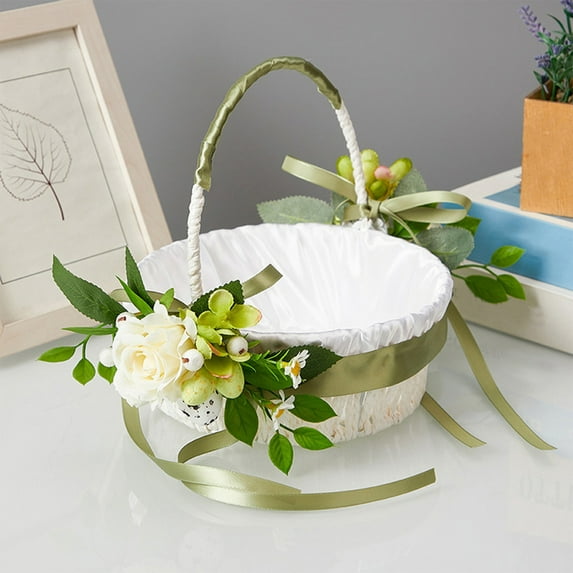 Up to 40% off Clearance, InsCrazy Easter Basket, Easter Decor New Easter Portable Flower Basket Home Decoration Simulation Decorative Flower Basket Western Wedding Flower Basket