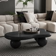 thumbnail image 1 of 40'' Cloud Shaped Coffee Table with 3 Ball Legs, Cream Style Accent Cocktail Table, Living Room Center End Table, 1 of 7