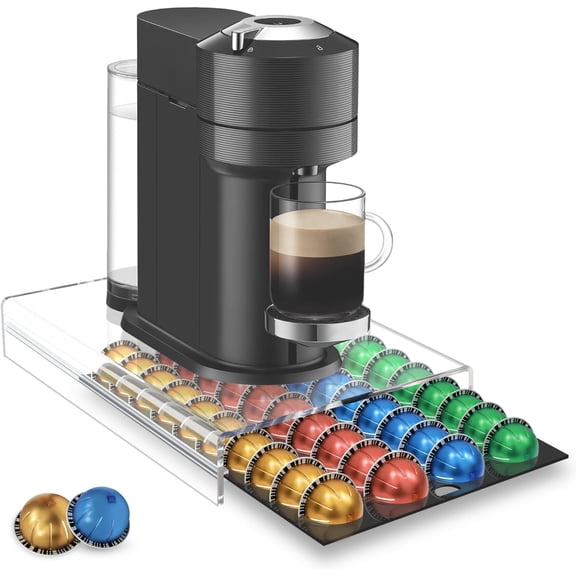 40 Coffee Pod Storage Drawer for Nespresso Vertuo, Acrylic Capsule Holder