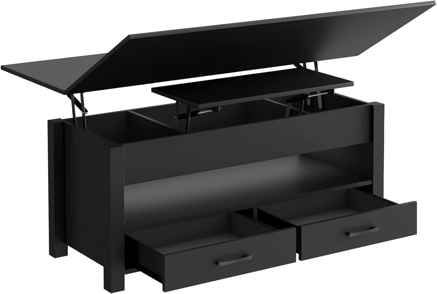 40'' Coffee Table,4 in 1 Multi-Function Lift Coffee Tables with Storage ...