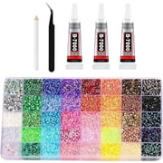 40 Colors Resin Jelly Rhinestones,32000Pcs 3mm Flatback Rhinestones for Bedazzling Crafting with 3Pcs Glue,Bling Bedazzle Kit for Clothing Shoes Nail Art Graduation Cap Decor