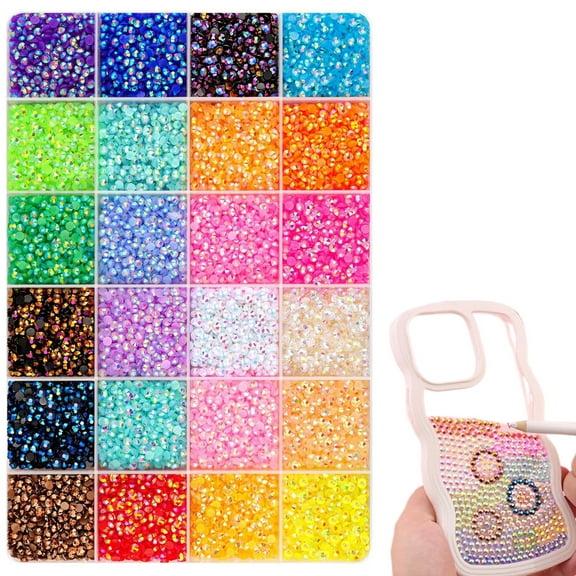 40 Colors Resin Jelly Rhinestones for Bedazzling, 3mm Mixed-Color Flatback Gems for Diamond Art, Bedazzler Kit with 1Pcs 10ml Jewelry Glue for Crafting Crafts Book Shoes Nail Art 9.1"*5.1"