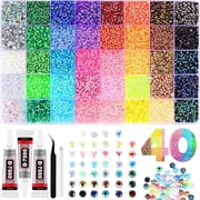 Bedazzling Kit,40 Color Resin Jelly Rhinestones ,3Mm Flatback Gems For Crafting,Rhinestones for Bedazzling With 3Pcs B7000 Glue For Clothing Shoes Nail Book Dia