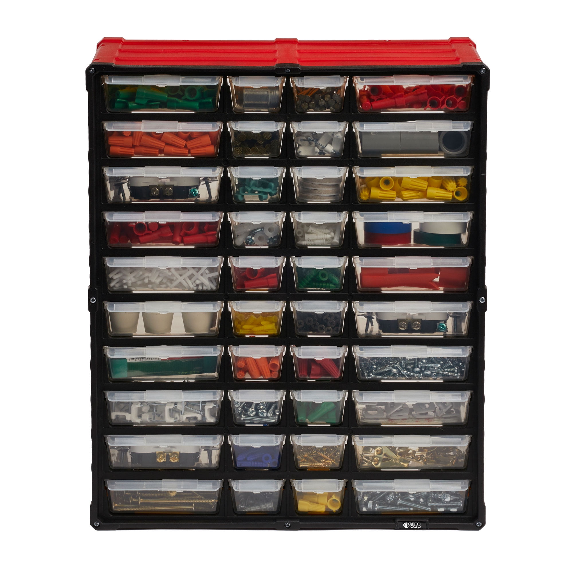 40-Compartment Small Parts Stprage Organizer, Red - Walmart.com