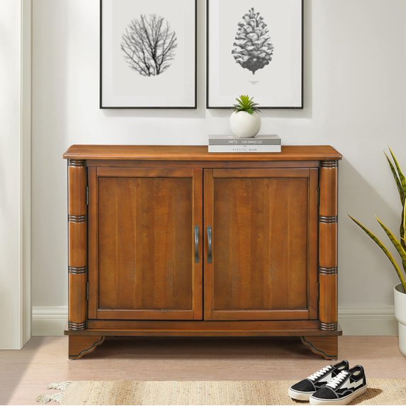 40" Console Table With Storage,Modern Wood Accent Storage CabinetWith Adjustable Storage Shelf,Retro Entryway Table For Entryway Hallway Living Room Foyer