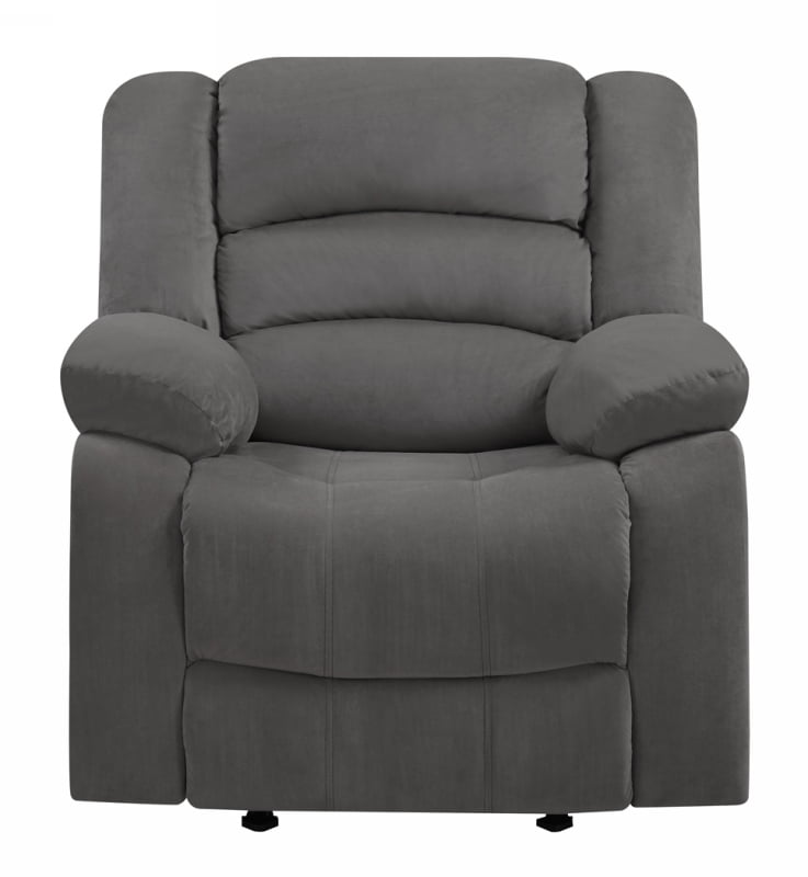 Grey Microfiber 35" Recliner with Steel Base