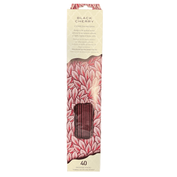 40 Count Black Cherry Incense Sticks - Perfect for Meditation, Relaxation and Creating a Tranquil, Inviting Atmosphere, Burgundy