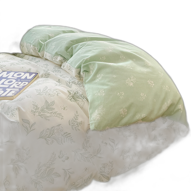 40Count Cotton FourPiece Spring Pure Cotton Bed Sheet Quilt Cover Ins Floral Quilt Cover Bed