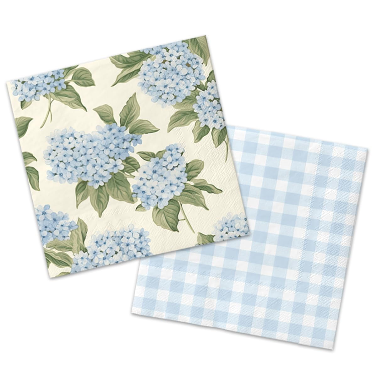 40 Count Floral Design Napkins, Blue and White Themed Party Decorations, Elegant Vintage Flowers for Bridal Shower, Anniversary, Garden Tea Party, blue