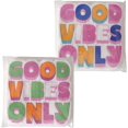 thumbnail image 1 of 40 Count Good Vibes Only Napkins, Text Theme, 2 Packs of 20, 3 Ply Paper, Luncheon Size, 6.75 x 6.75 Inches, Food Safe Inks, 1 of 6