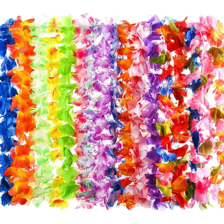 40 Count Hawaiian Flower Lei for Luau Party - Bulk Set of Floral Necklace  Leis Vibrant Colors Assortment for Party Favors, Garland Decorations or  Ornaments for Any Occasion 