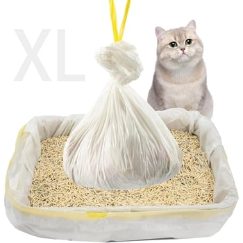 40 Count Litter Box Liners 36" x 18", Disposable Cat Litter Bags 2.5MIL Thicken with Drawstring
