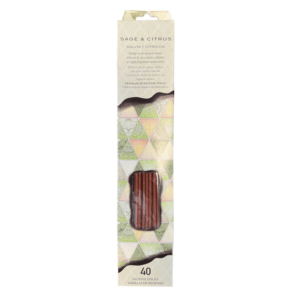 40 Count Sage and Citrus Incense Sticks - Perfect for Meditation, Relaxation and Creating a Tranquil, Inviting Atmosphere, Burnt Orange