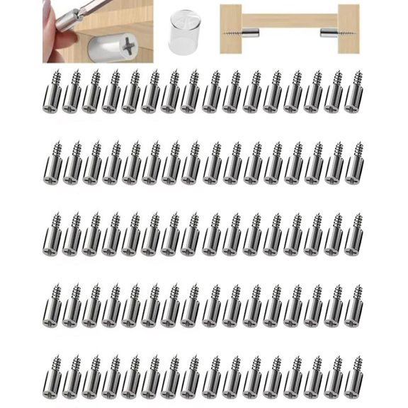 40 Count Self-Tapping Screws, Shelf Support Pegs, Shelf Pins with Non-Slip Sleeve, No-Drill Phillips Hardened Self-Tapping Screws for Cabinet Laminate Support Without Bending Sag Collapse (80Count)