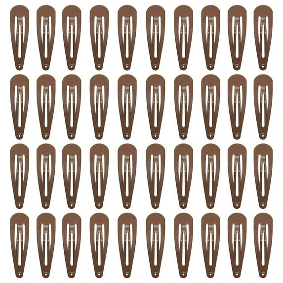40 Counts Colorful Metal Snap Hair Clips 2 Inch Barrettes for Women Accessories (brown)