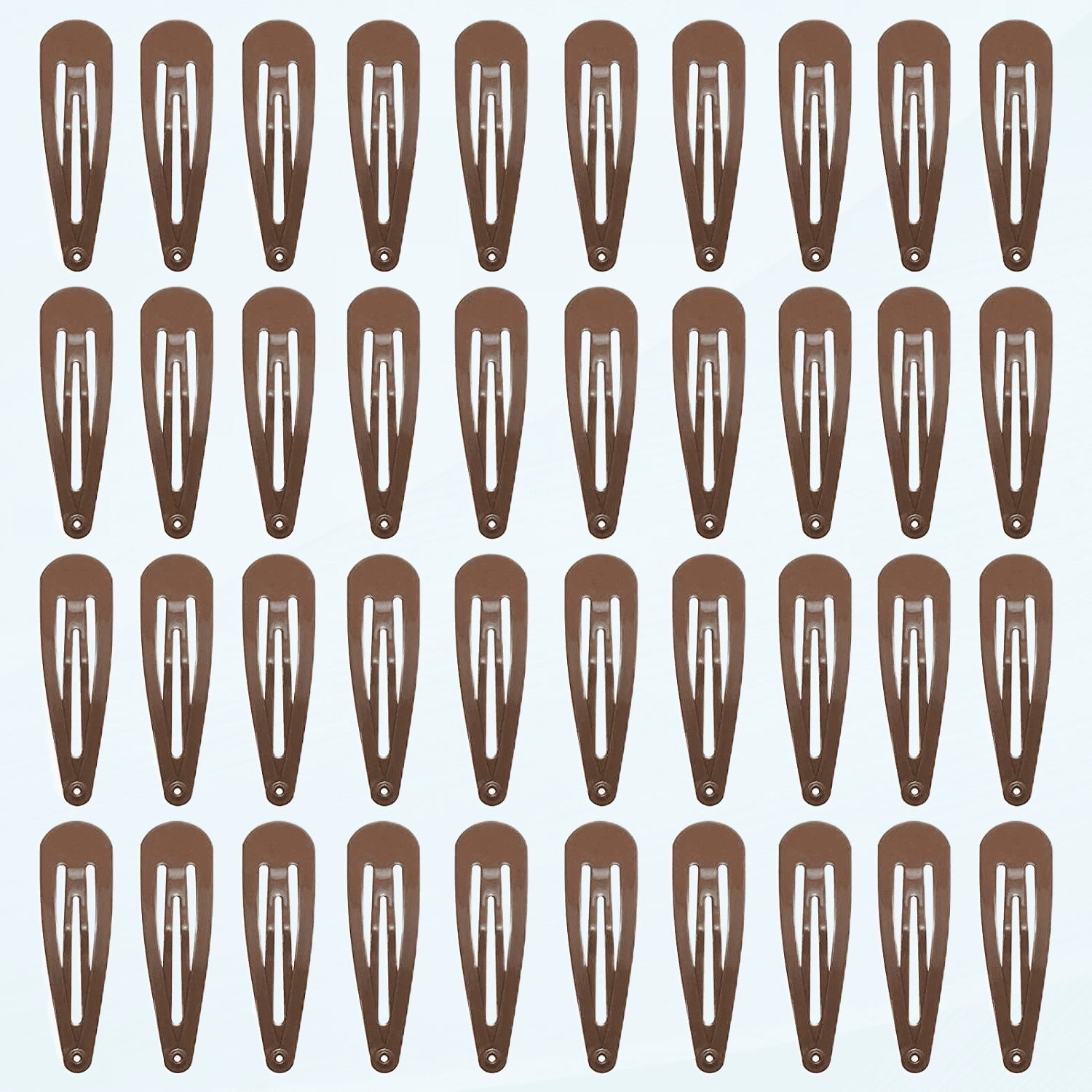 40 Counts Colorful Metal Snap Hair Clips 2 Inch Barrettes for Women Accessories (brown)