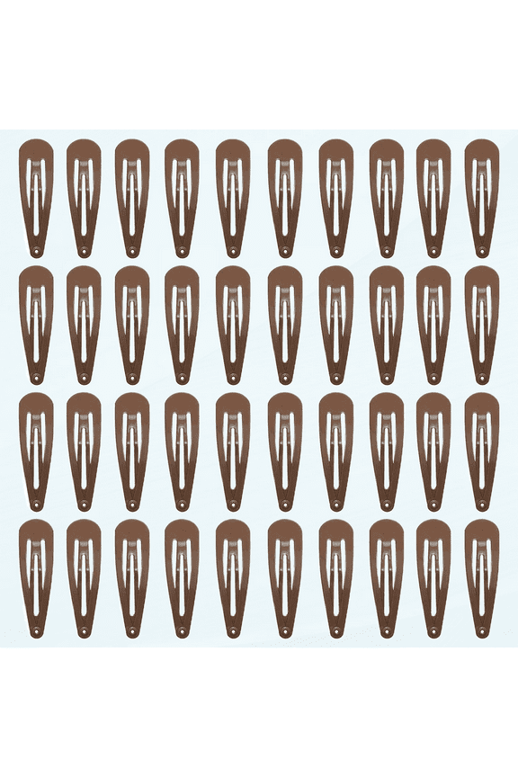 40 Counts Colorful Metal Snap Hair Clips 2 Inch Barrettes for Women Accessories (brown)