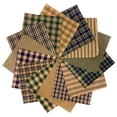 thumbnail image 1 of 40+ Cozy Homespun 6"x 6" Precut Cotton Quilt Squares Blue Green Primitive Vintage Charm Pack by JCS, 1 of 5