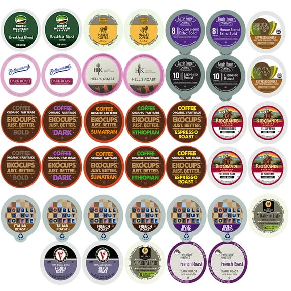 40-Ct Bold and Dark Roast Coffee Single Serve Cups For Keurig K Cup Brewers Variety Pack Sampler (Bold Sampler)