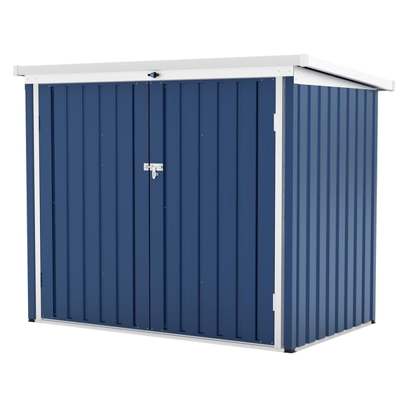 40 Cu.Ft Outdoor Trash Can Storage Box with Lock Latch & Sloped Roof,Outdoor Storage Shed with Galvanized Steel Trash Bin Enclosure for Backyard,Patio & Garden Tool Organization