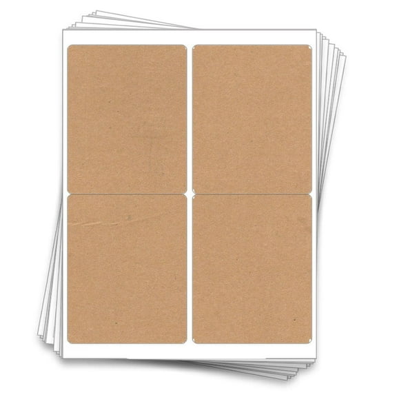 40 Dashleigh Large Wine Bottle Kraft Printable Labels, 4x5 inches, Laser or Inkjet