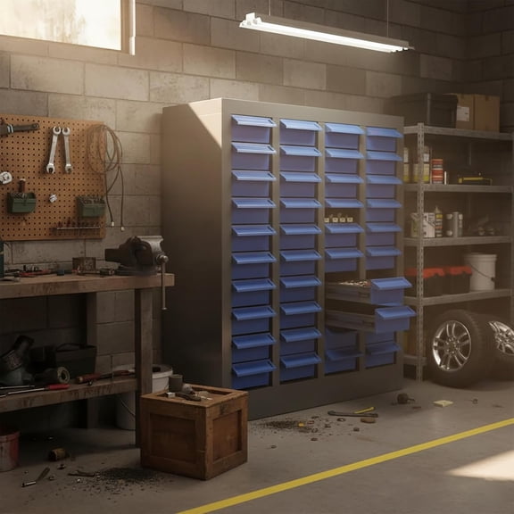 40-Drawer Metal Small Parts Storage Cabinet with ABS Drawers, Hardware Organizer