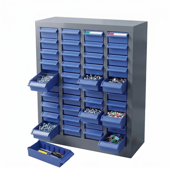 40-Drawer Parts Cabinet, Screw and Bolt Organizer with Sturdy ABS Drawers, Compact Hardware Storage and Sorting System for Workbench, Garage & Lab
