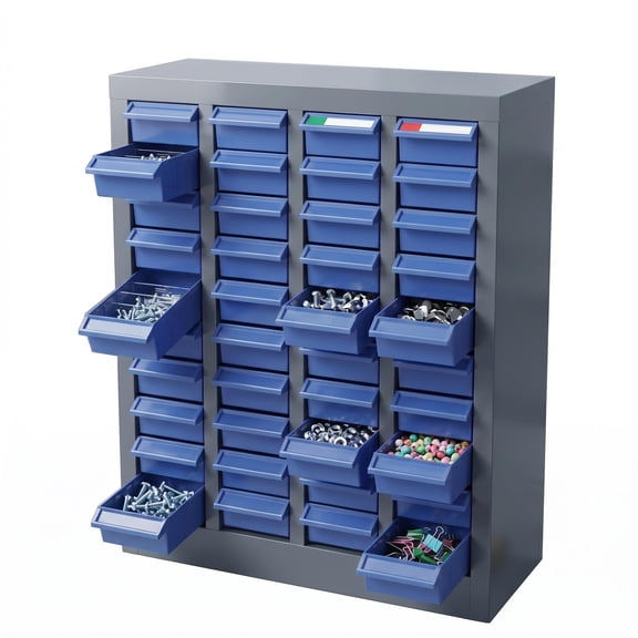 40 Drawers Bolt Bin Cabinet, Durable Steel Parts Organizer with ABS Drawers & Label Stickers, Compact Nuts and Bolts Storage for Garage, Workshop, Hardware Store