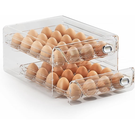 40 Egg Holder for Fridge, Egg Container for Refrigerator, Stackable Egg ...