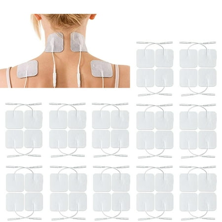 40 Electrode Pads Tens EMS Machine Units 2x2Inch White Cloth BULK