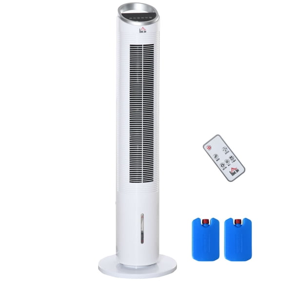 40" Evaporative Air Cooler, 3-in-1 Cooling Fan & Humidifier with 52 Oscillation, 8H Timer, 3 Modes 3 Speeds, LED Display & Remote Control, White