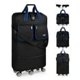 thumbnail image 1 of 40" Expandable Foldable Luggage Bag,Collapsible Suitcases with Wheels,Lightweight Rolling Duffle Bag for Travel, Moving, Home Storage, Blue/Trim, MEX, 1 of 9