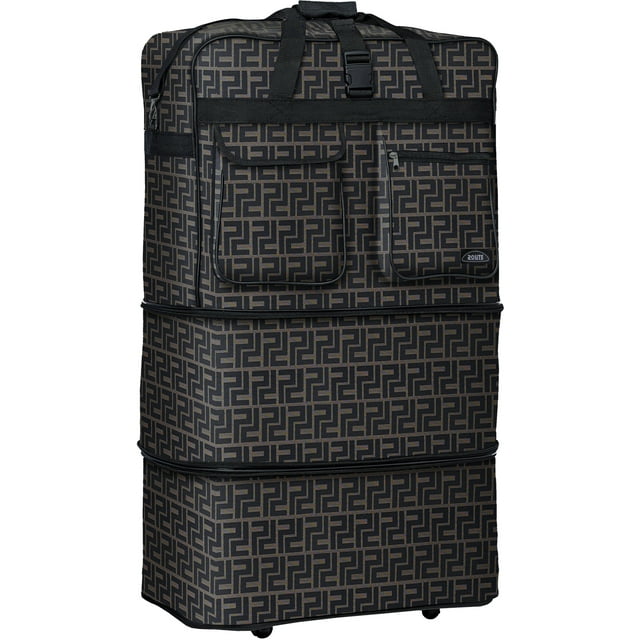 40" Expandable Rolling Wheeled Duffel Bag Spinner Luggage Suitcase (Coffee)
