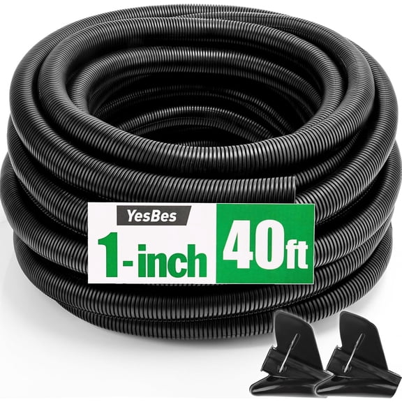 40 FT Wire Loom 1 In, Split Wire Loom Tubing Wire Conduit, Wire r Tubing  Black