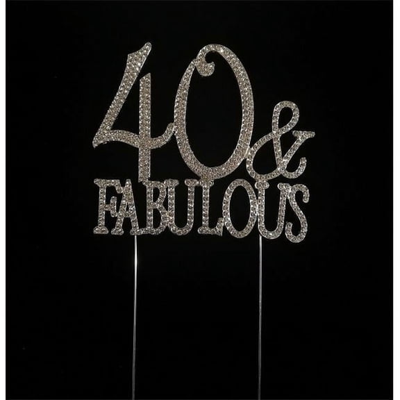 40 Fabulous Rhinestone Monogram Cake Topper - Silver